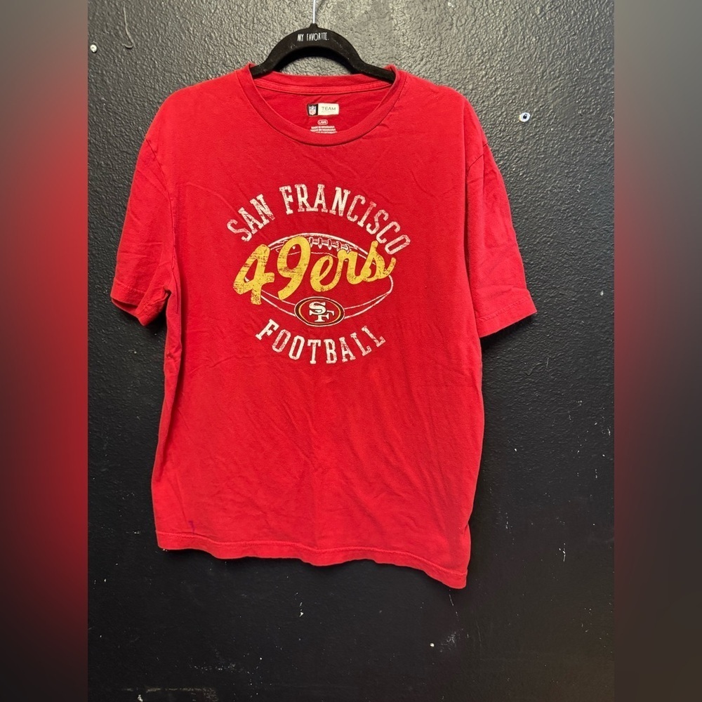 NFL Team Apparel 49ers Red Short Sleeve Shirt Size Large
